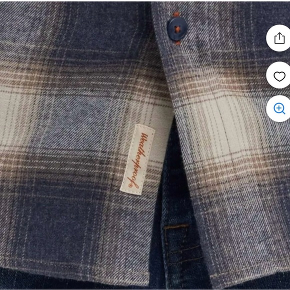 NWT Size M Weatherproof Navy and Cream Plaid Casual Shirt - Picture 4 of 6